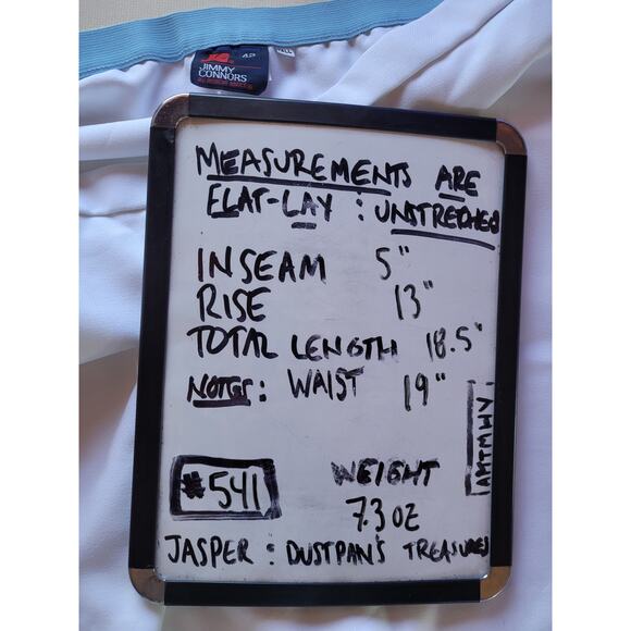 VINTAGE 70s Jimmy Connors White Tennis Shorts Sz 42T Retro Athletic USA Made - Picture 6 of 9